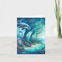 Dolphin Under the Sea Thank You Card