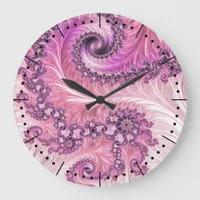 Abstract Mandelbrot fractal in luxurious pinks Large Clock