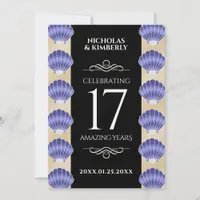 Elegant 17th Shells Wedding Anniversary Invitation