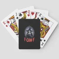 F-Caw-F Crow Funny Gothic Moon Bird Halloween Crea Poker Cards