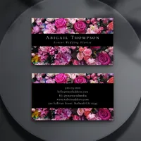 Classic Pink Flowers Florist Flower Shop Business Card