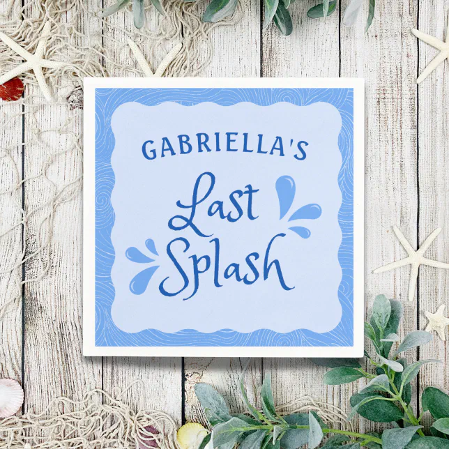 Fun Personalized "Last Splash" Bachelorette Party  Napkins