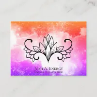 *~* Lotus Galaxy Nebula Universe Pink Purple Business Card