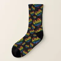 Rainbow Hearts  Socks