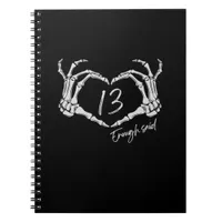 Skeleton Heart Hand Minimal Classic Design Notebook