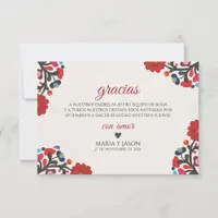 Floral Elegant Colorful Fiesta Spanish Wedding Thank You Card