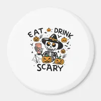 Eat Drink And Be Scary Halloween Pumpkin Miniature Magnet