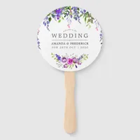 Ultra Violet Wedding Watercolor Floral Favor Hand Fan