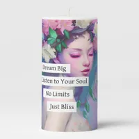 Dream Big, Inspirational Quote | Faerie Art Pillar Candle