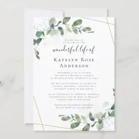 Eucalyptus Celebration of Life Memorial Invitation