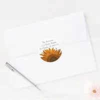 Bright Orange Sunflower Return Address Stickers