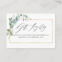 Geometric Eucalyptus Wedding Gift Registry Enclosure Card