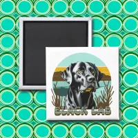 Black Labrador Retriever Vintage Text Magnet