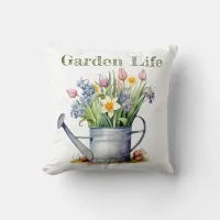 Garden Life Watering Can  Throw Pillow