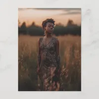 Beautiful Woman in the Field Postcard