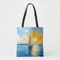 Sailboat at Sunset Tote Bag