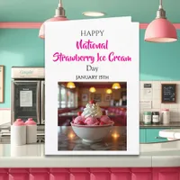 Happy National Strawberry Ice Cream Day | Jan 15th Card