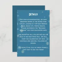 Elegant Snowflake Winter Blue | Wedding Detail Enclosure Card