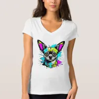 Chihuahua Cyberpunk style Art Dog Lover T-Shirt