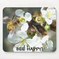 Cherry Blossoms and Bees Bee Happy  Mouse Pad