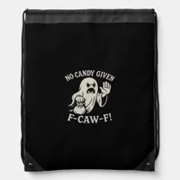 Spooky No Given F-Caw-F Graphic Drawstring Bag
