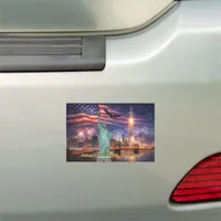 4th of July USA 250th Statue of Liberty Rocket Car Magnet