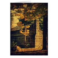 Log Cabin in Autumn Cards