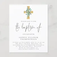 PAPER | Eucalyptus Cross Script Baptism Invitation