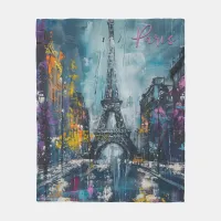 Paris Fashion Night Fleece Blanket