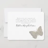 Butterfly Funeral Thank You Card