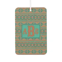  Southwest Copper Teal Geometric Design Monogram Air Freshener