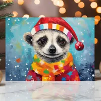 Festive Meerkat Christmas Holiday Card