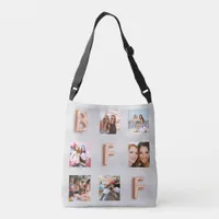 Friends BFF silver rose gold photo collage Crossbody Bag