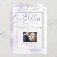 Lilac Watercolor Splash Willow Branch Photo Frame Invitation