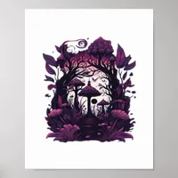 Mushroom Woods Whimsigoth Witchy Screenprint Desig Poster