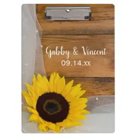 Rustic Sunflower and Bridal Veil Country Wedding Clipboard