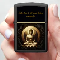 Tranquil Golden Buddha in meditation Zippo Lighter