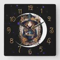 Witchy Kitchen  Square Wall Clock