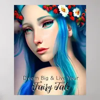 Pretty Enchanted Girl with Flowers | Fairy Tale Poster