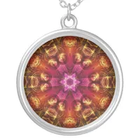 Fractal Light Golden Starburst  Necklace