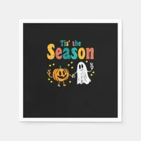 Tis Season Pumpkin Leaf Latte Fall Softball Napkins