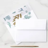 Dusty Blue Watercolor Eucalyptus Leaves Envelope Liner