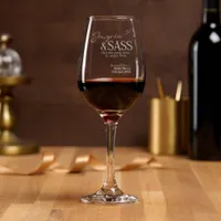 Sangria & Sass, Pearls, Bows Wine Glass
