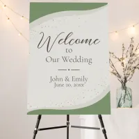 Sage Green Abstract Wedding Welcome Sign