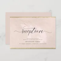 Blush Pink Pampas Grass Calligraphy Reception Invitation