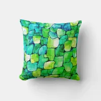 Contemporary Green Pattern Throw Pillow