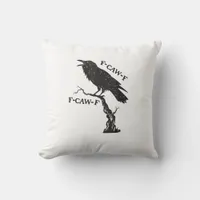 F-Caw-F Crow Pun Funny Bird Cawing Grunge Creative Throw Pillow