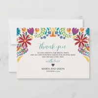 Mexican Nuestra Boda Flowers Botanical Wedding Thank You Card