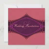 Regal Royal Fuchsia Lace Wedding Invitation