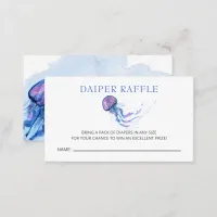 Under the Sea Jellyfish Diaper Raffle Enclosure Card